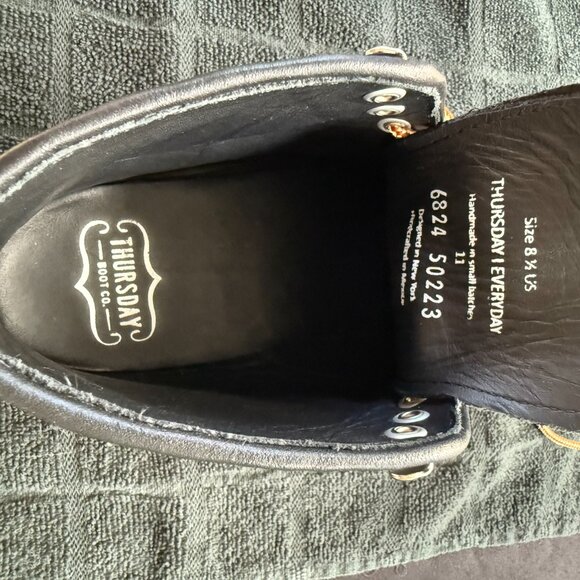 Thursday Boots Diplomats Moc Toe Black Matte Mens 8.5 - Picture 4 of 7